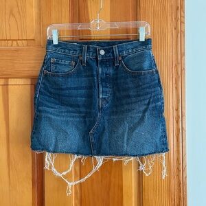 Levi’s Denim Dark Wash Distressed Skirt